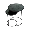 Charcoal Nesting Side Table 20703 Notre Monde glas metaal zwart	