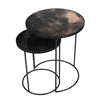 Bronze Nesting Side Table 20702 Notre Monde glas metaal zwart	