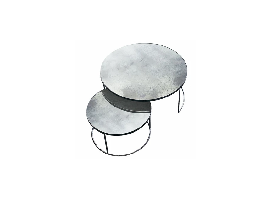 Clear Nesting Coffee Table 20722 Notre Monde glas metaal zwart	