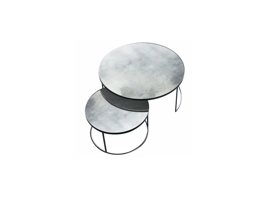 Clear Nesting Coffee Table 20722 Notre Monde glas metaal zwart	