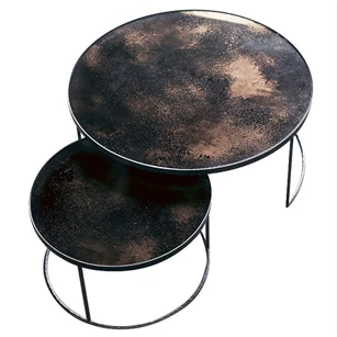Bronze Nesting Coffee Table 20700 Notre Monde glas metaal zwart	
