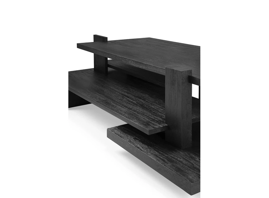 Detail Teak Abstract Black Coffee Table 10118 Ethnicraft