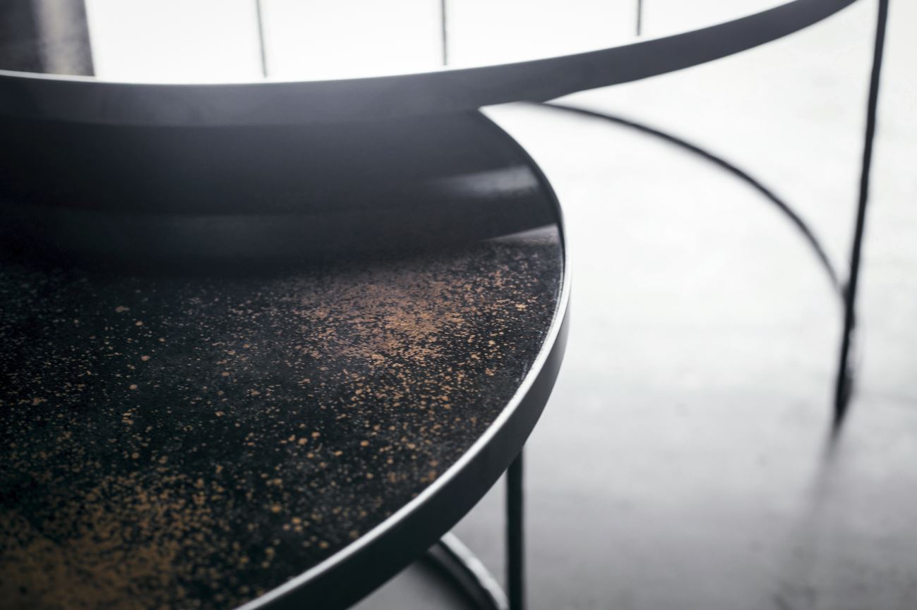 Bronze Copper Nesting Coffee Table Set of 2 Ethnicraft Meubelen