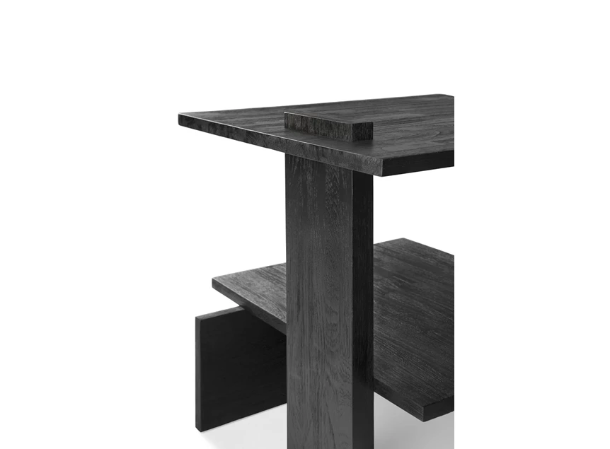 Detail Teak Abstract Black Side Table 10120 Ethnicraft