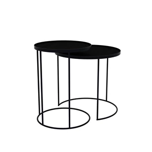 Round Tray Table Set 20721 Notre Monde metaal zwart	