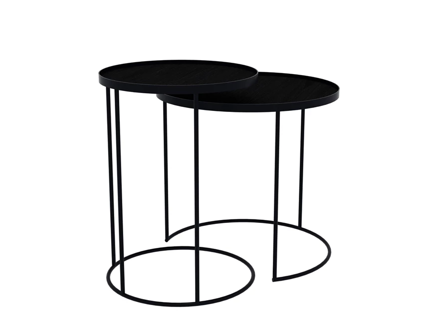 Round Tray Table Set 20721 Notre Monde metaal zwart	