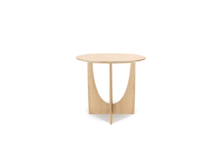 Front Oak Geometric Side Table 50537 bijzettafel massief eik hout modern design Ethnicraft	