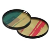 Combi Turquoise Abstract Tray 20452 Notre Monde glas hout rood groen goud	