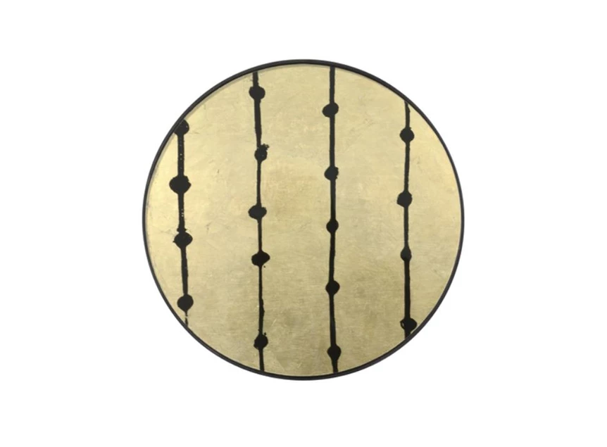 Bovenkant Brown Dots Tray 20418 Notre Monde glas hout zwart goud	