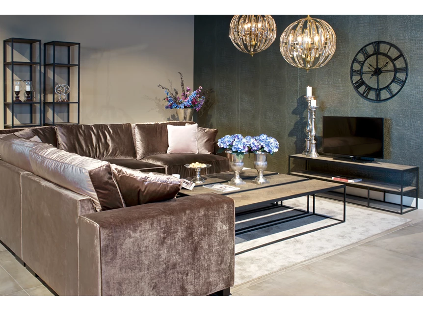 Herringbone tv meubel visgraat motief hout metalen onderstel 7317 rivhmond interiors