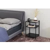 83602 seaford nachttafel zwart metaal hout sfeerbeeld slaapkamer