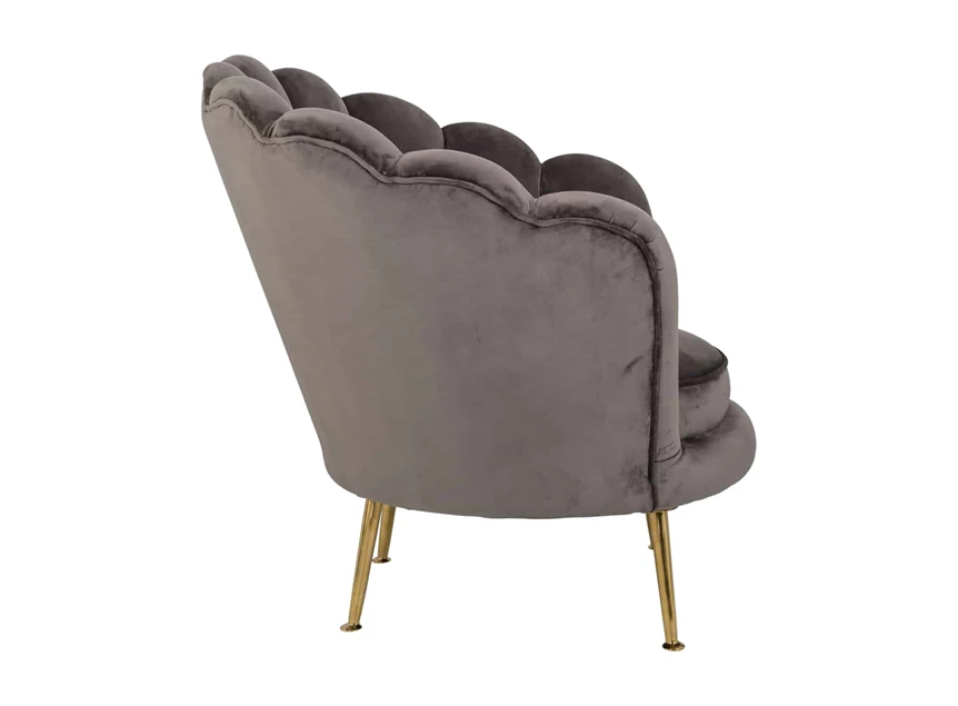 Perla richmond interiors s4439 schelp fauteuil bijzetzetel rvs goudkleurig stone velvet
