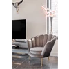 Perla bijzetzetel fauteuil pink velvet richmond interiors s4439 schelp rvs goudkleurig