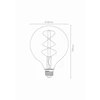 49033-05-62 lucide lichtbron e27 giant led bulb 5w extra warm dimbaar technische tekening
