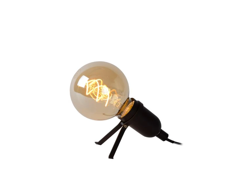 46511-05-30 tafellamp pukki zwart compact lucide eenvoudig brandend