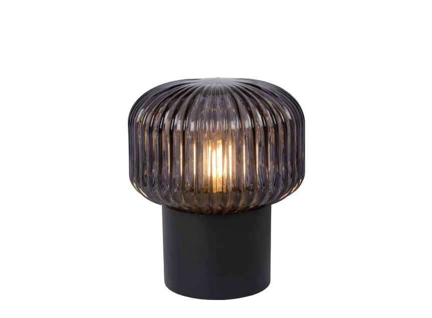 78595-01-30 jany tafellamp zwart lucide compact glas metaal retro brandend