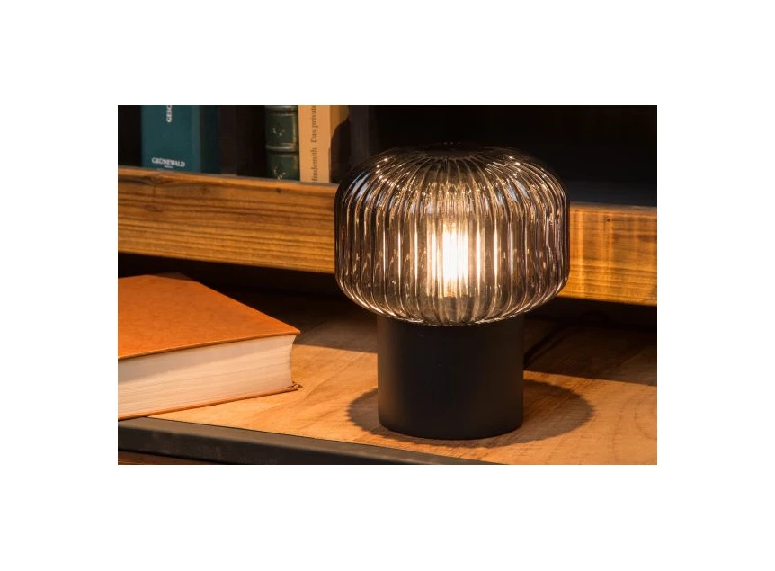 78595-01-30 jany tafellamp zwart lucide compact glas metaal retro sfeerbeeld