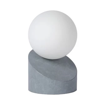 45561-01-36 tafellamp len lucide opaal glas metalen voet grijs G9