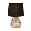 47508-81-30 marmo tafellamp lucide zwart keramiek linnen kap marmerlook e14 brandend