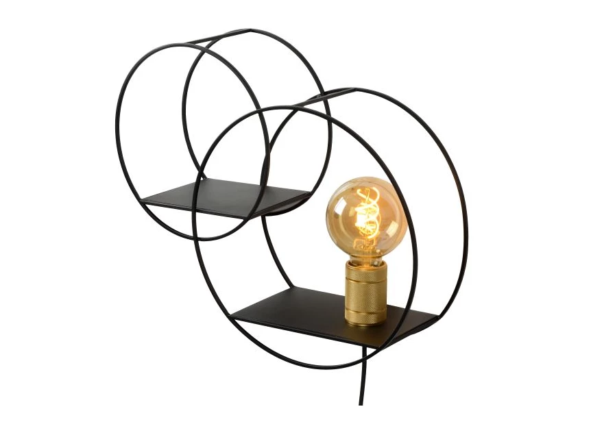 21225-01-30 circle wandlamp schakelaar e27 decoratief rekje lucide 