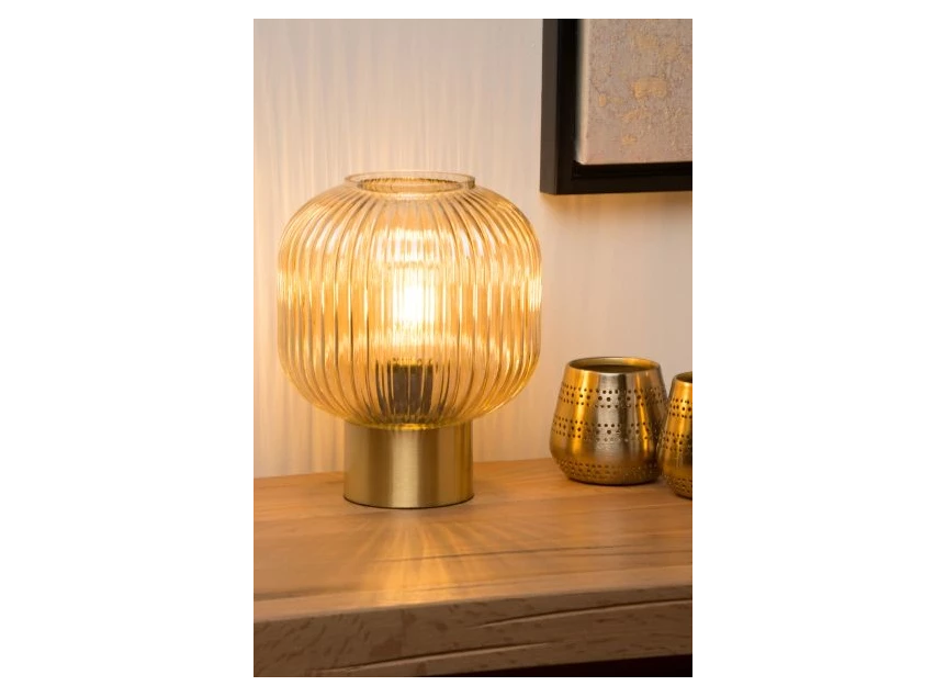 45586-20-62 maloto tafellamp lucide E27 amber glas retro sfeerbeeld