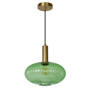 45386-30-33 maloto hanglamp groen glas goud e27 lucide Ø30 cm