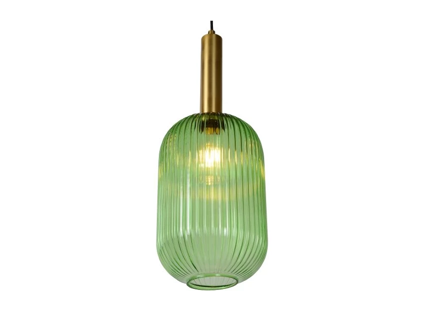 45386-20-33 maloto goud e27 lucide Ø20 cm hanglamp groen glas brandend detail