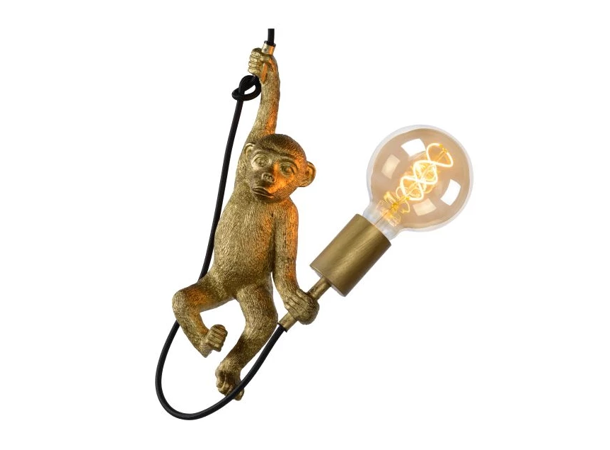 10402-01-30 chimp hanglamp lucide goud e27 Ø 17,6cm brandend detail