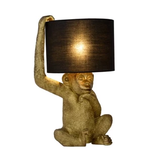 10502-81-30 tafellamp chimp goud E27 lucide lampenkap brandend
