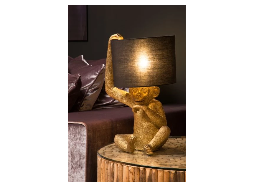 10502-81-30 tafellamp chimp goud E27 lucide lampenkap sfeerbeeld