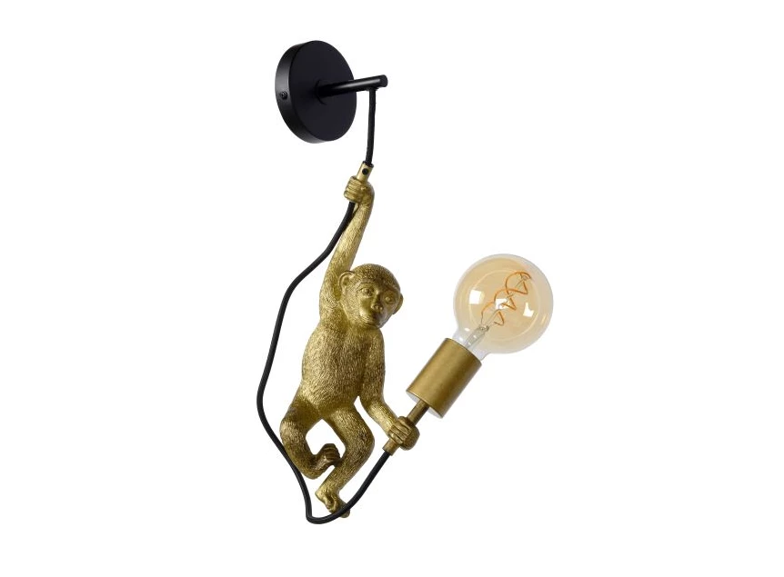 10202-01-30 chimp wandlamp goud E27 lucide dimbaar