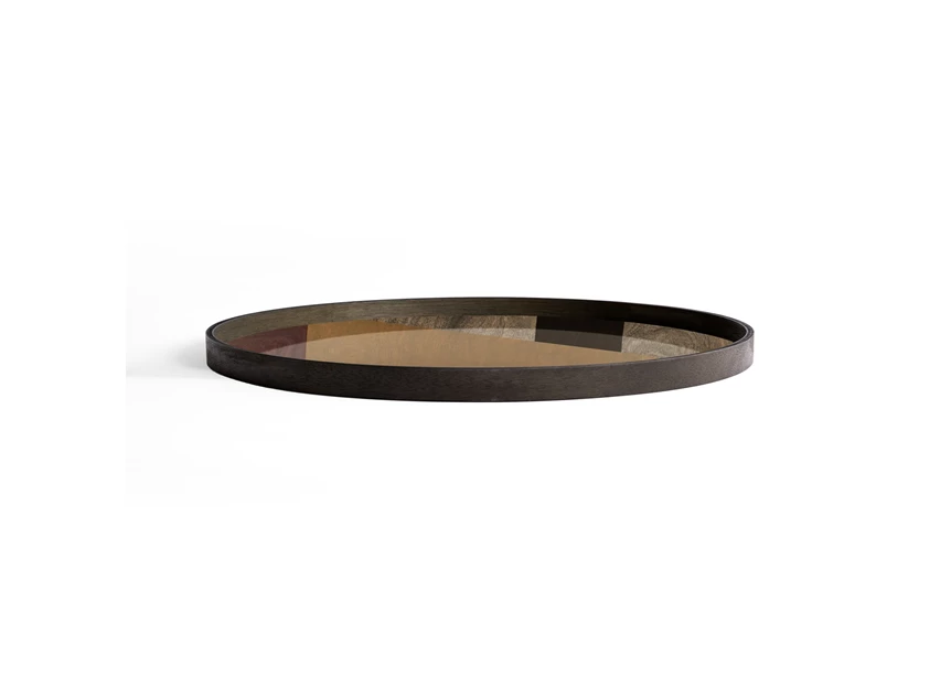 Zijkant Plateau Bronze Angle Glass Tray Round XL 20574 Ethnicraft