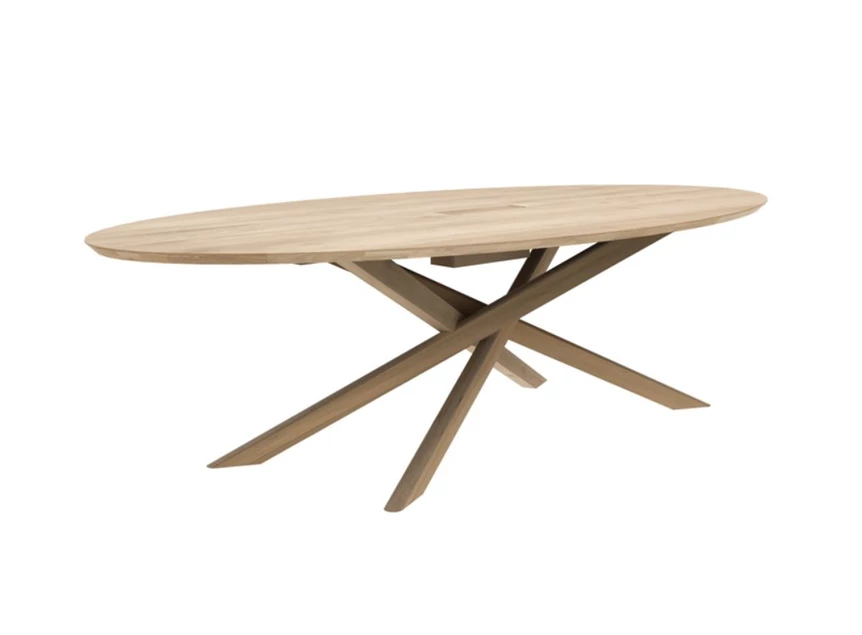 Zijkant Oak Mikado Meeting Table 50546 massief eik Ethnicraft modern design
