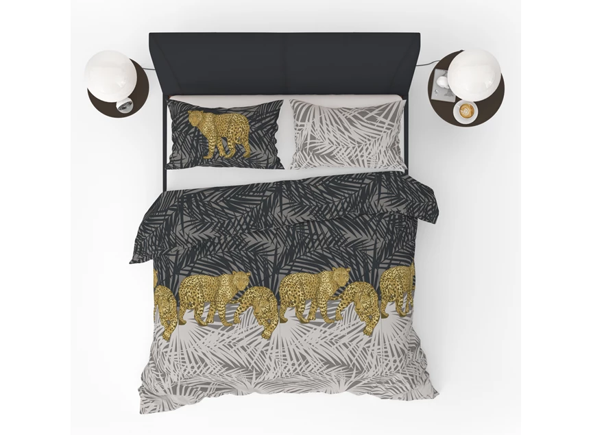 cheetah jungle dekbedovertrek katoen refined bedding 1 persoon 140x220cm