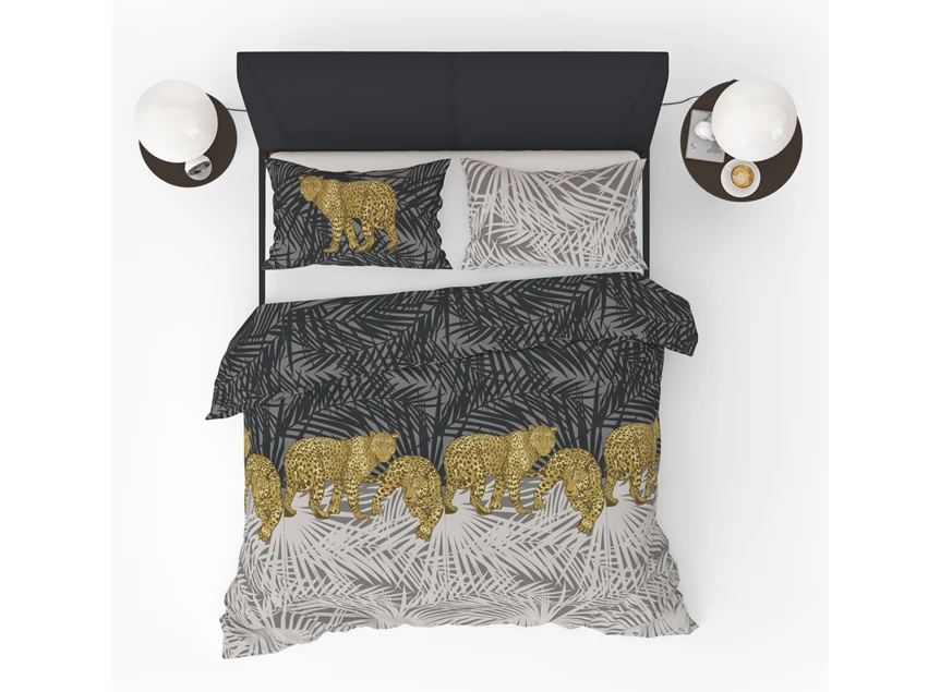 cheetah jungle dekbedovertrek katoen refined bedding 1 persoon 140x220cm