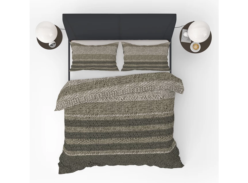 toffy room dekbedovertrek breisel taupe bruin refined bedding 240x220cm 2 persoons