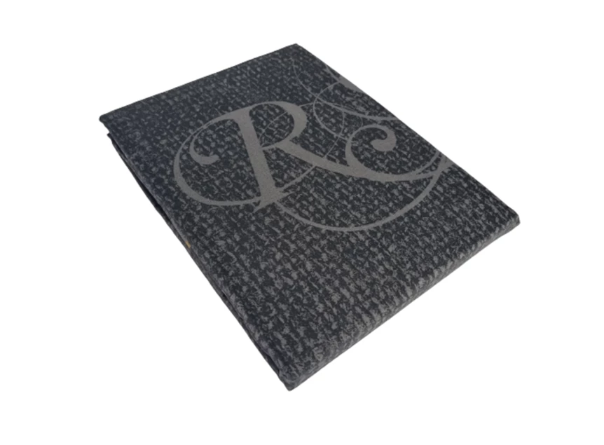 Royal suite dekbedovertrek tekst zwart grijs 140x220cm 1 persoons katoen detail refined bedding