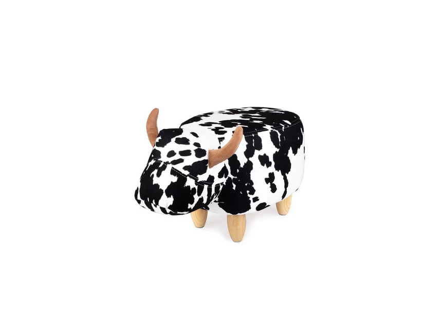 B27174 stool la vache balvi krukje koe cow zwart wit polyester wood hout bergers