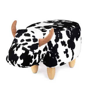 B27174 stool la vache balvi krukje koe cow zwart wit polyester wood hout bergers