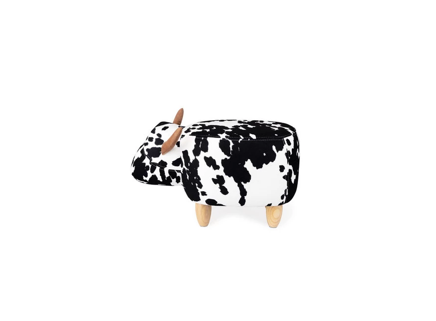 B27174 krukje polyester wood hout bergers stool la vache balvi koe cow zwart wit