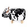 B27174 krukje polyester wood hout bergers stool la vache balvi koe cow zwart wit