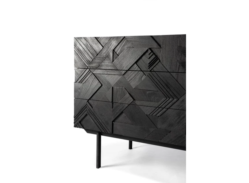 Detail Teak Graphic Chest of Drawers commode 10063 Ethnicraft modern design