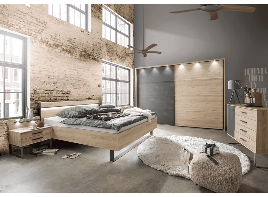 Brussel wiemann mobel slaapkamer futonbed zweefdeurkast commode nachttafels