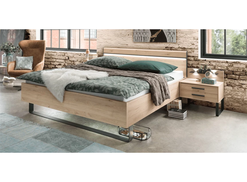 Brussel slaapkamer futonbed zweefdeurkast commode nachttafels wiemann mobel