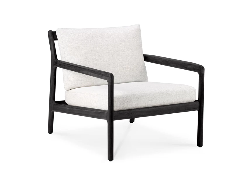 Bijzetzetel Teak Jack Black Outdoor Lounge Chair Off White 10231 Ethnicraft