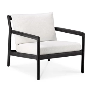 Bijzetzetel Teak Jack Black Outdoor Lounge Chair Off White 10231 Ethnicraft