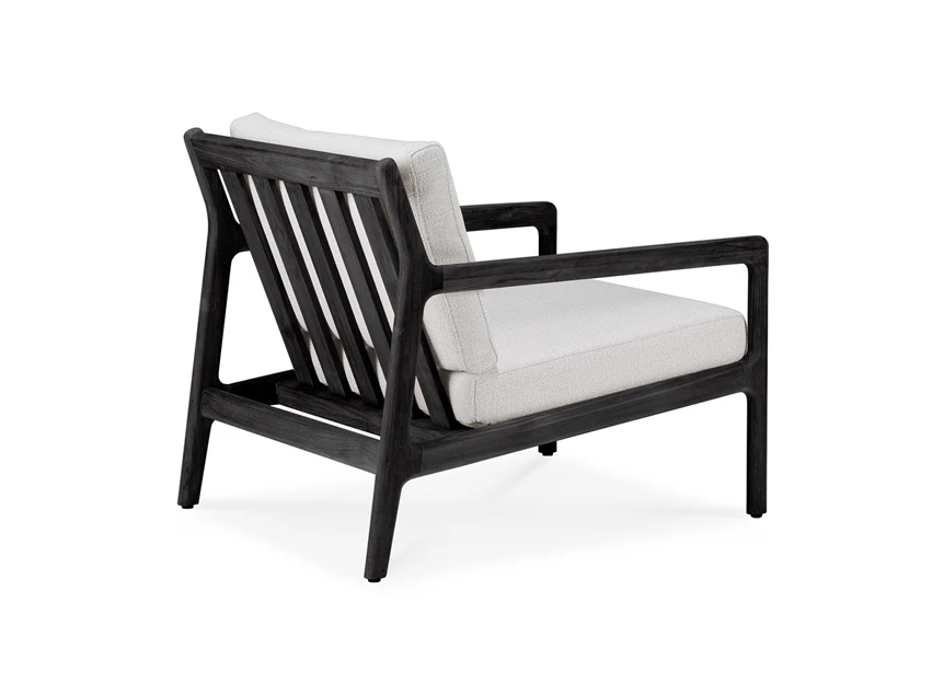 Achterkant Bijzetzetel Teak Jack Black Outdoor Lounge Chair Off White 10231 Ethnicraft