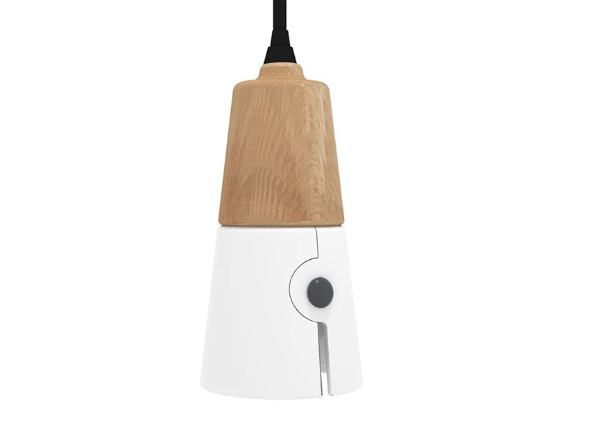 Oak Cone Lamp Long White 26715 Ethnicraft modern design