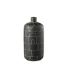 34221 japan fles vaas zwart keramiek witte lijnen mat j-line
