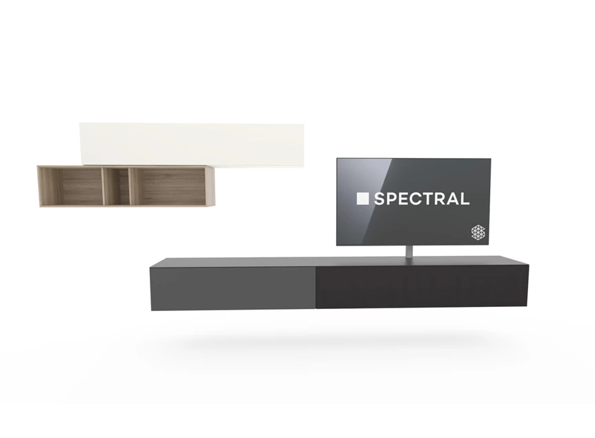 Tv-kast Next matte lak met hout Spectral
